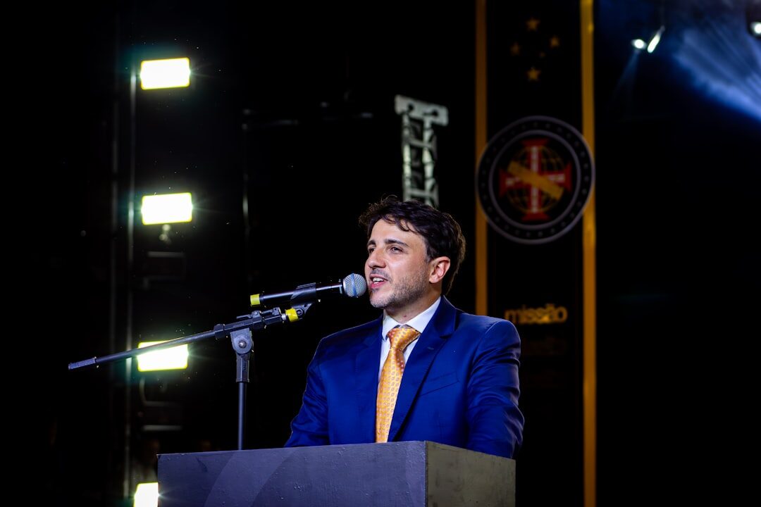 mayor giving speech at podium